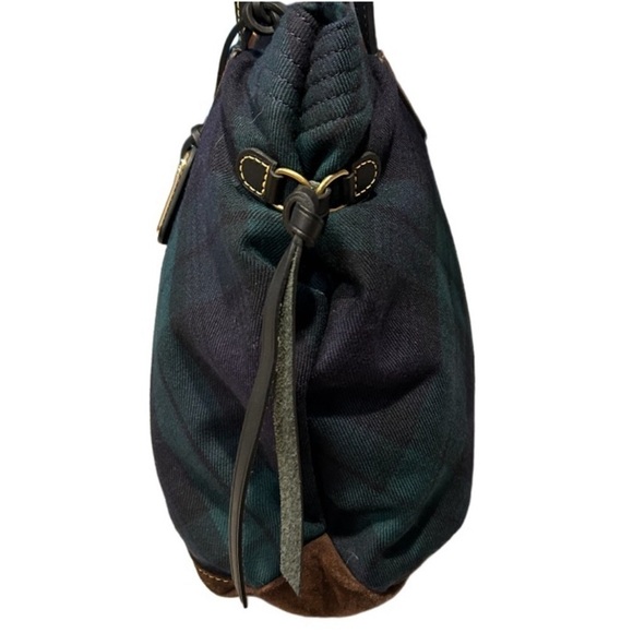 EUC!  Dooney & Bourke Women's Tartan Victoria Tote Bag Green/Blue Plaid - Picture 6 of 15